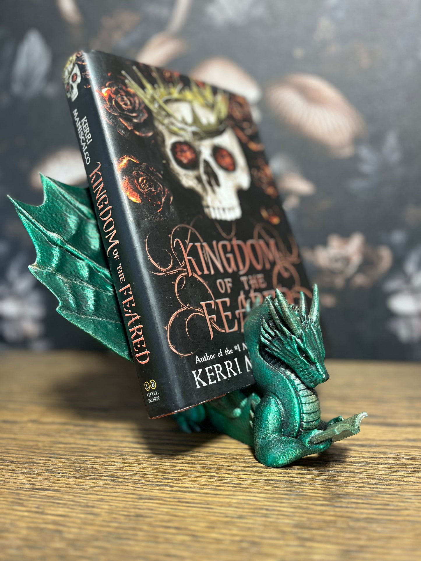 Hand Painted Bookwyrm Book Display, Book Holder, Dragon Lover, Fantasy Reader