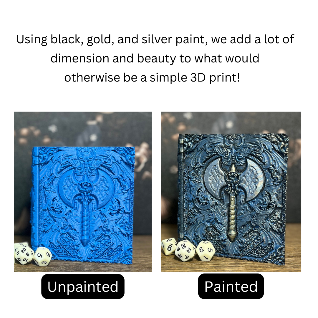 Dragon Dice Tome, Dice Tray, Miniature Storage, Roleplaying Games, DnD, Keepsake Storage Box, Jewellery Box, Custom Gift