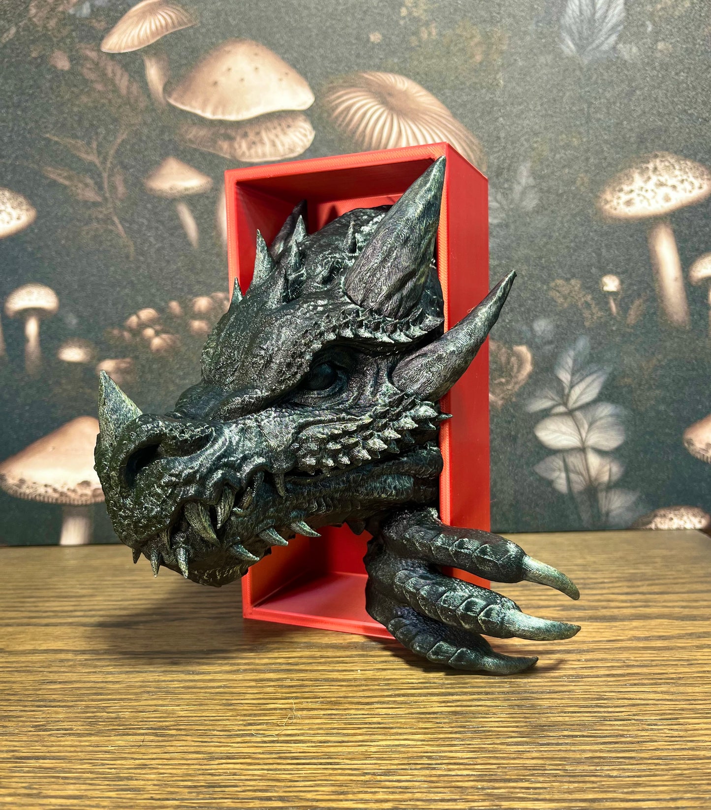 Hand Painted Dragon Book Nook, Book Lover, Dragon Book End, Book Nooks