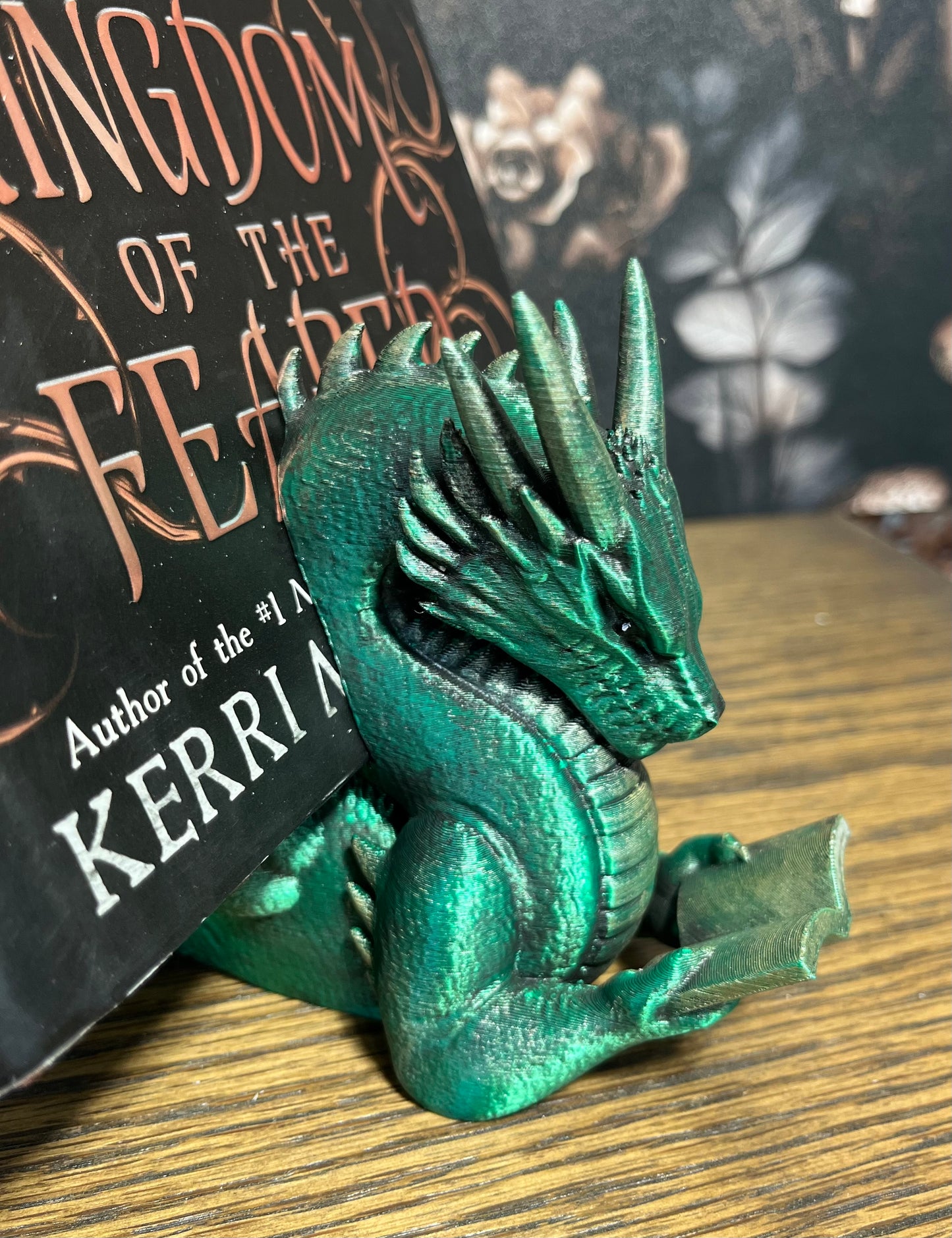 Hand Painted Bookwyrm Book Display, Book Holder, Dragon Lover, Fantasy Reader