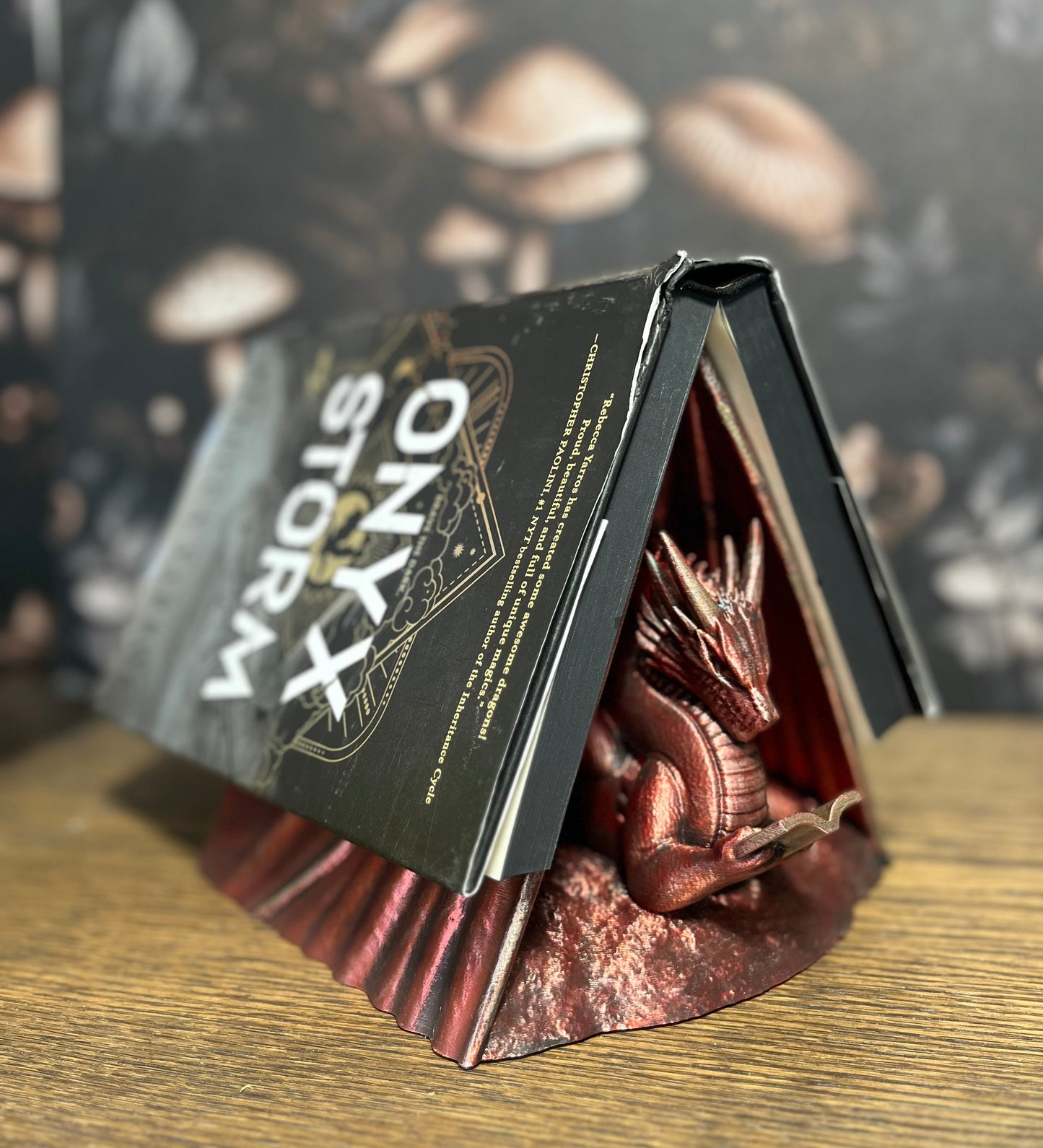 Hand Painted Bookwyrm Page Holder, Book Display, Dragon Lover, Fantasy Reader, Book Accessory, Bookish Gift