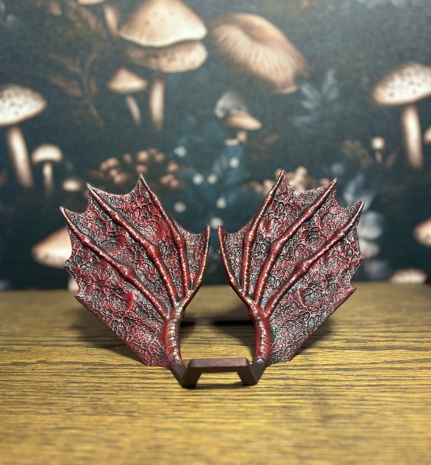 Hand Painted Fantasy Wings Book Display, Book Holder, Dragon Lover, Fantasy Reader
