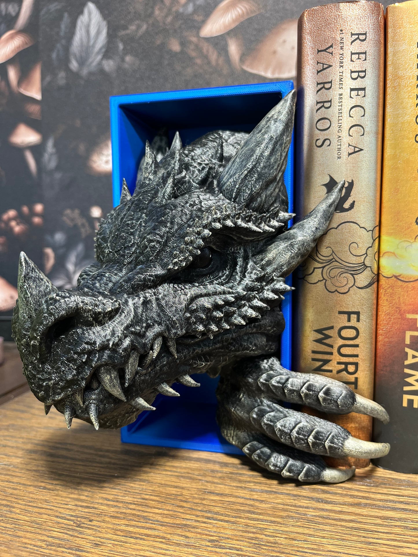 Hand Painted Dragon Book Nook, Book Lover, Dragon Book End, Book Nooks