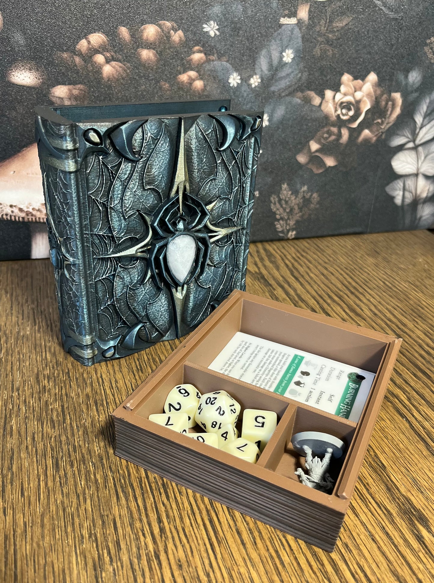 Basic Spellbook Dice Tome, Dice Tray, Miniature Storage, Roleplaying Games, DnD, Keepsake Storage Box, Jewellery Box, Custom Gift (Copy) (Copy) (Copy)