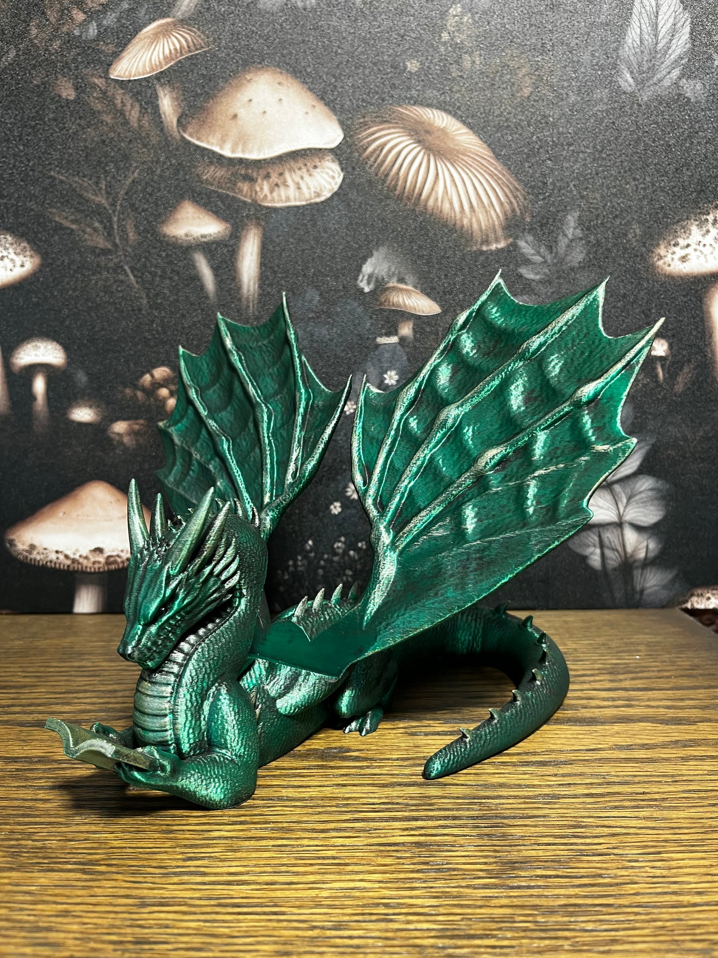 Hand Painted Bookwyrm Book Display, Book Holder, Dragon Lover, Fantasy Reader