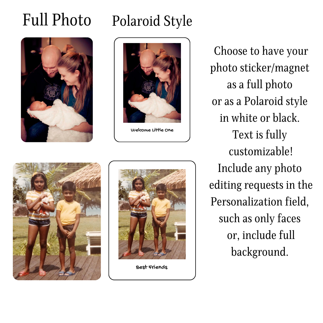 Standard Shape Custom Photo Stickers & Magnets, Sticker Bundle, e-reader Kindle Sticker, Water Bottle Sticker, Laptop Sticker