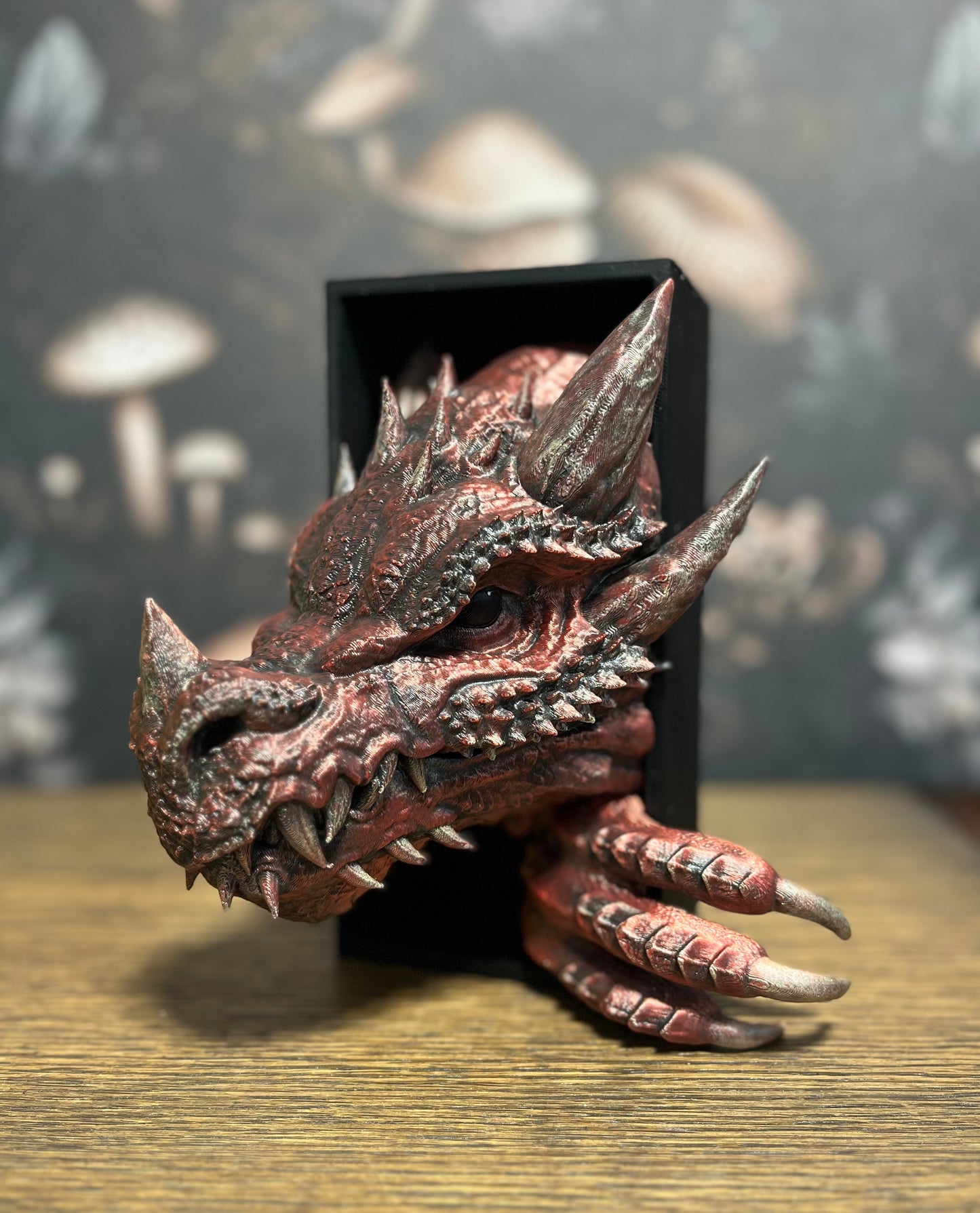 Hand Painted Dragon Book Nook, Book Lover, Dragon Book End, Book Nooks