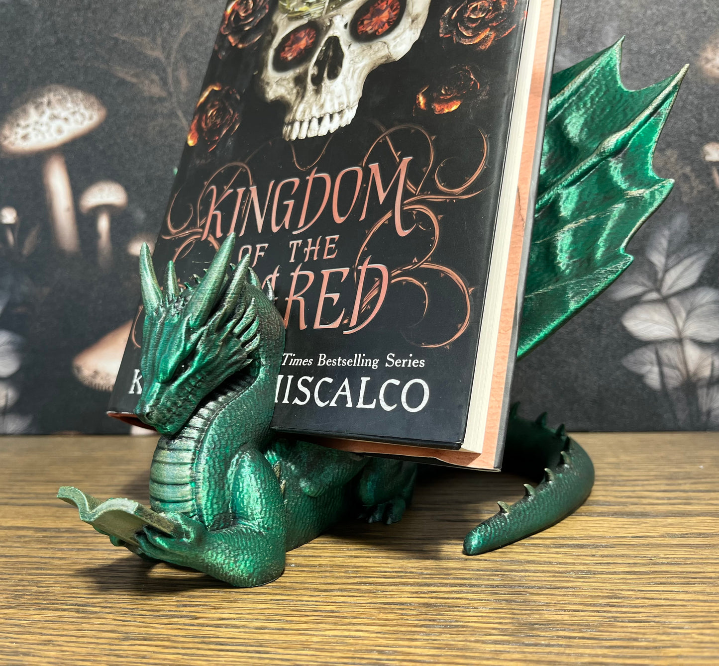 Hand Painted Bookwyrm Book Display, Book Holder, Dragon Lover, Fantasy Reader