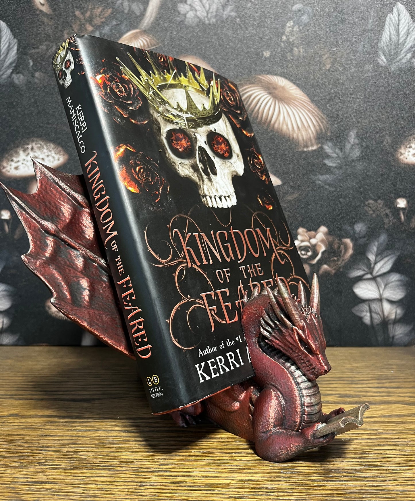Hand Painted Bookwyrm Book Display, Book Holder, Dragon Lover, Fantasy Reader