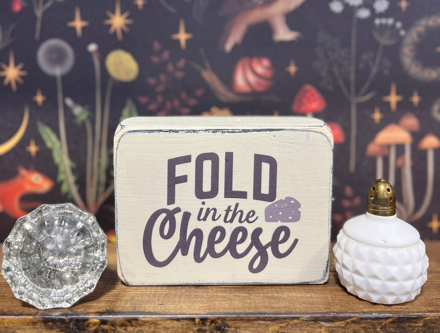 Fold in the Cheese Decorative Block