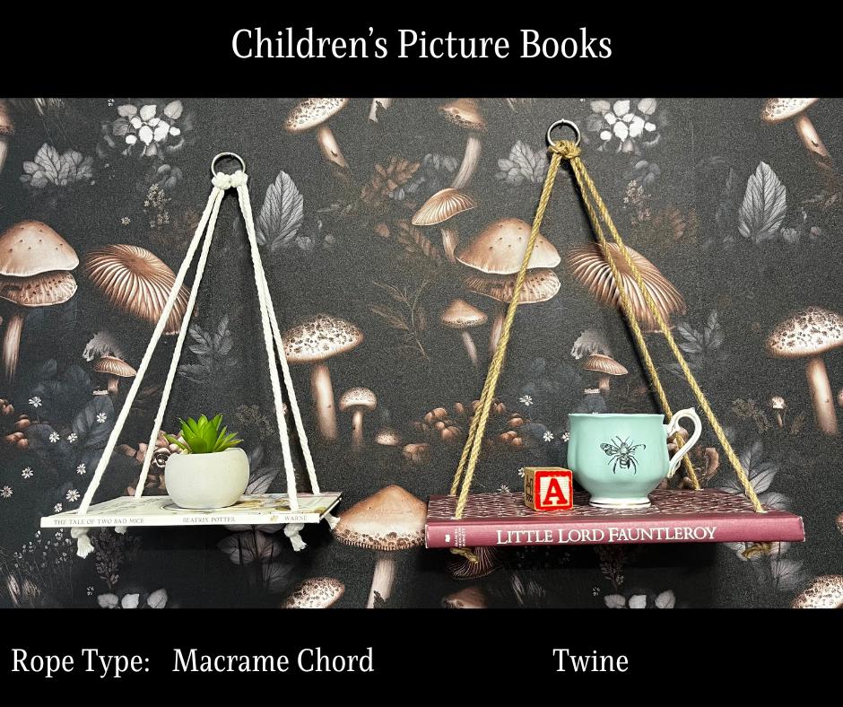 Novel Shelf, Hanging Rope Shelf, Plant shelf, Wall shelf, Succulent shelf, Book shelf