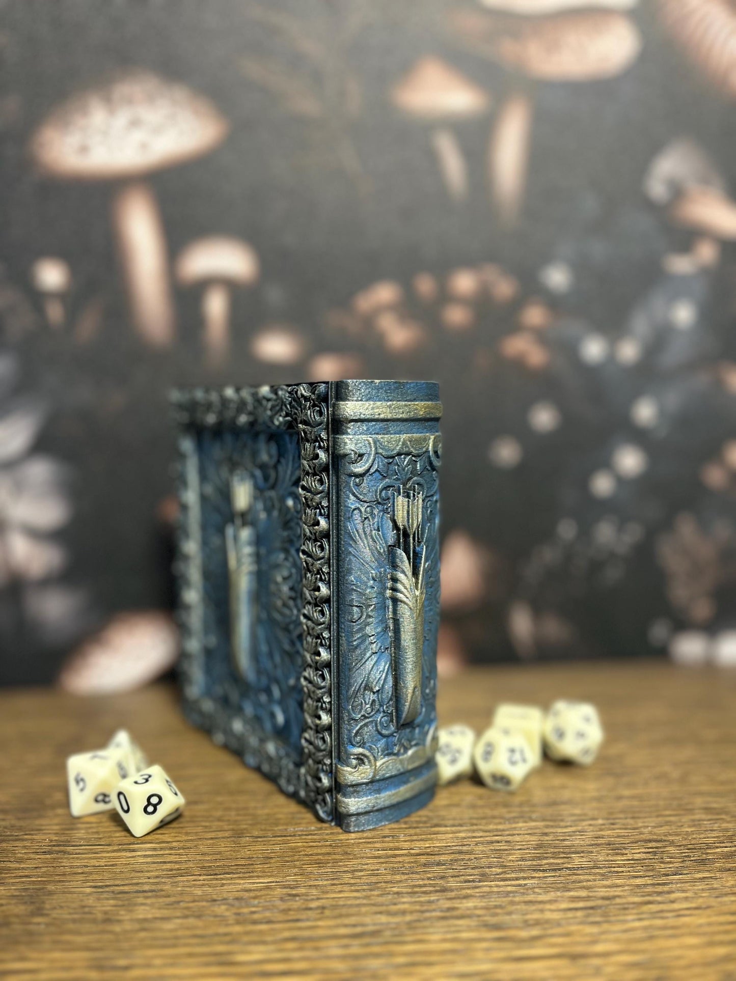 Hand Painted Ranger Dice Tome, Dice Tray, Miniature Storage, Roleplaying Games, DnD, Keepsake Storage Box, Jewellery Box, Custom Gift