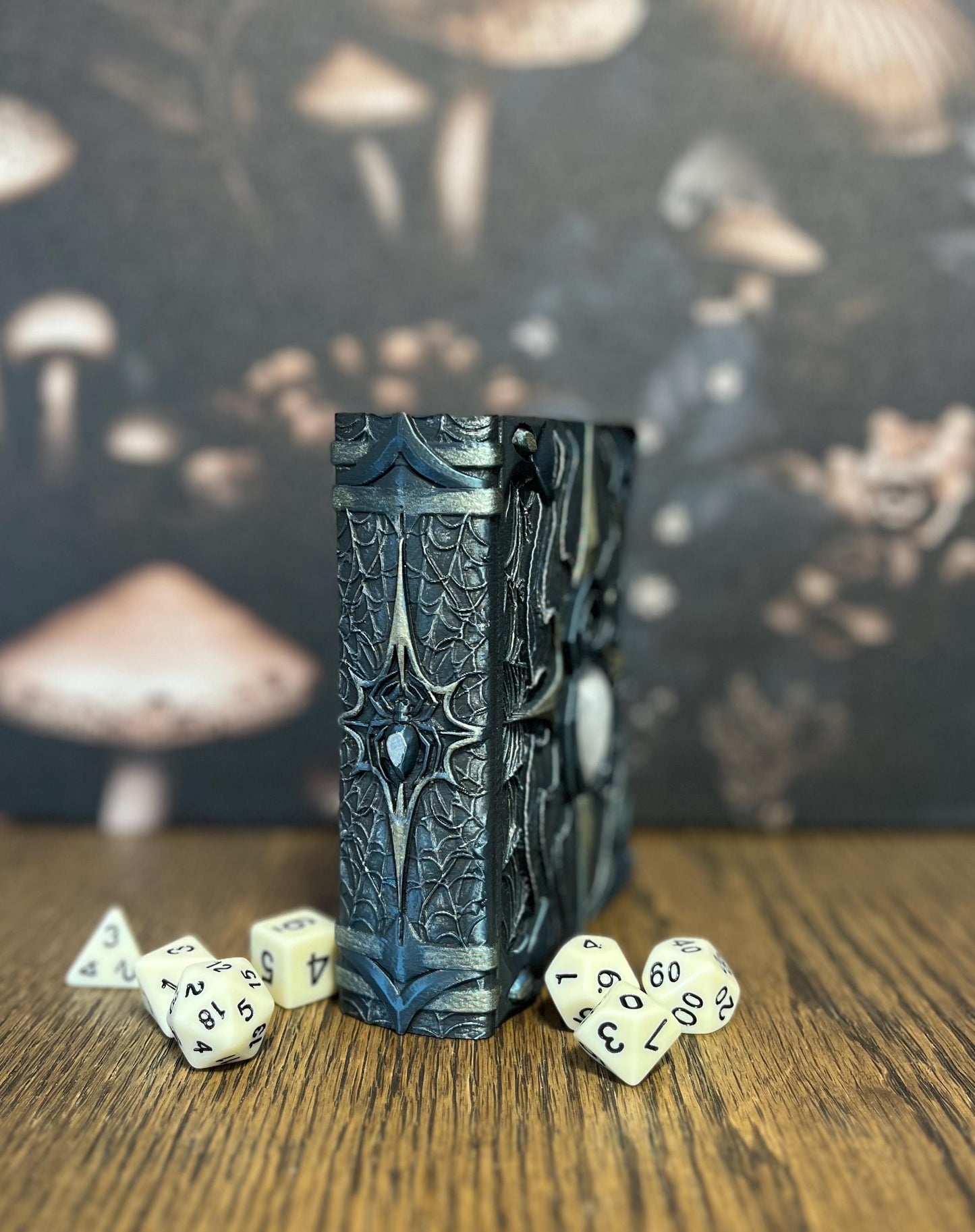 Hand Painted Nightweaver Dice Tome, Dice Rolling Tray, Minifigure Storage for Roleplaying Games, DnD and Magic Card Storage, Custom Gift