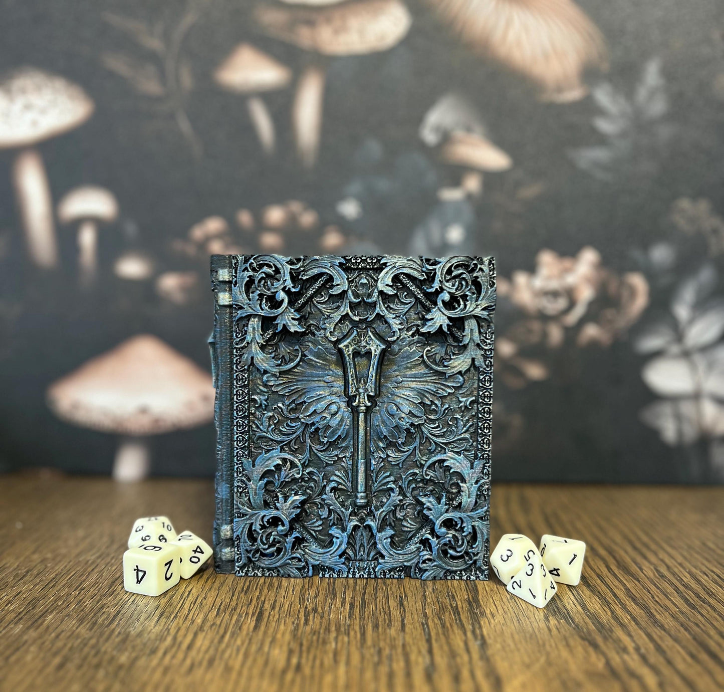 Hand Painted Cleric Dice Tome, Dice Rolling Tray, Minifigure Storage for Roleplaying Games, DnD and Magic Card Storage, Custom Gift