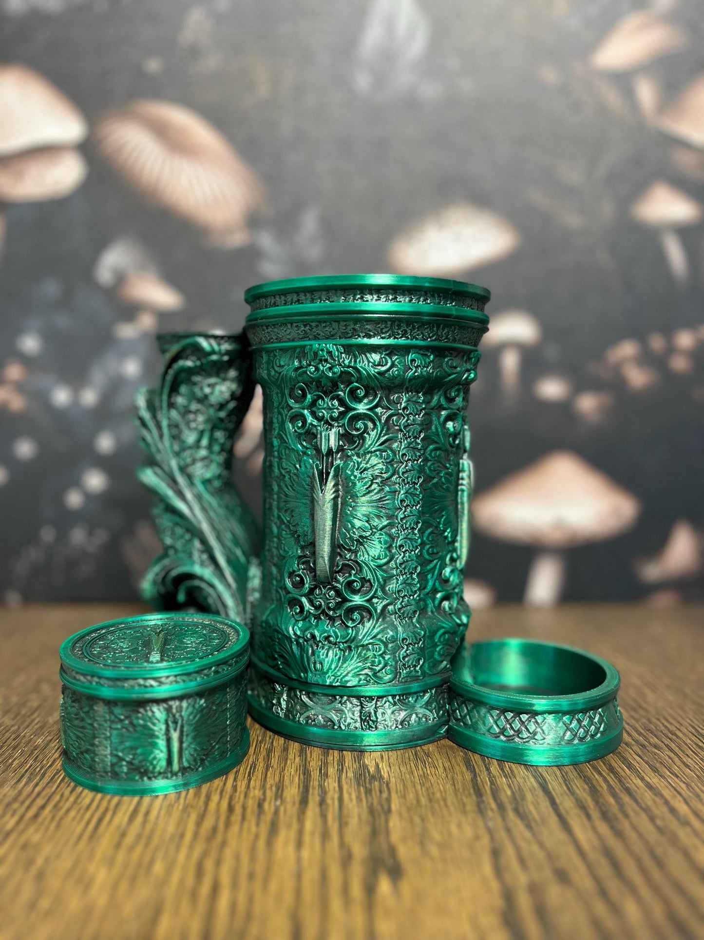 Hand Painted Ranger Tankard & Dice Vault, Dice Storage, Can Holder, RPG Game night