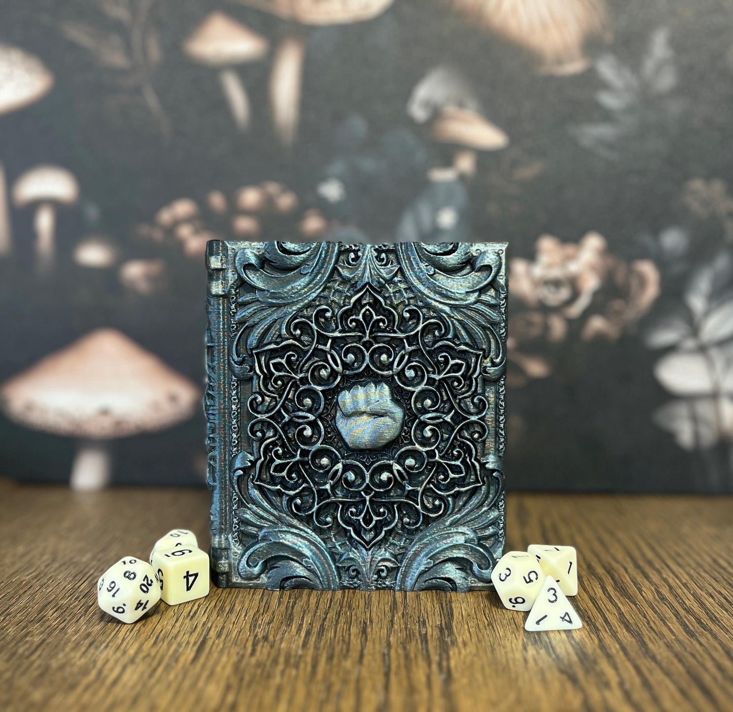 Hand Painted Monk Dice Tome, Dice Rolling Tray, Minifigure Storage for Roleplaying Games, DnD and Magic Card Storage, Custom gift
