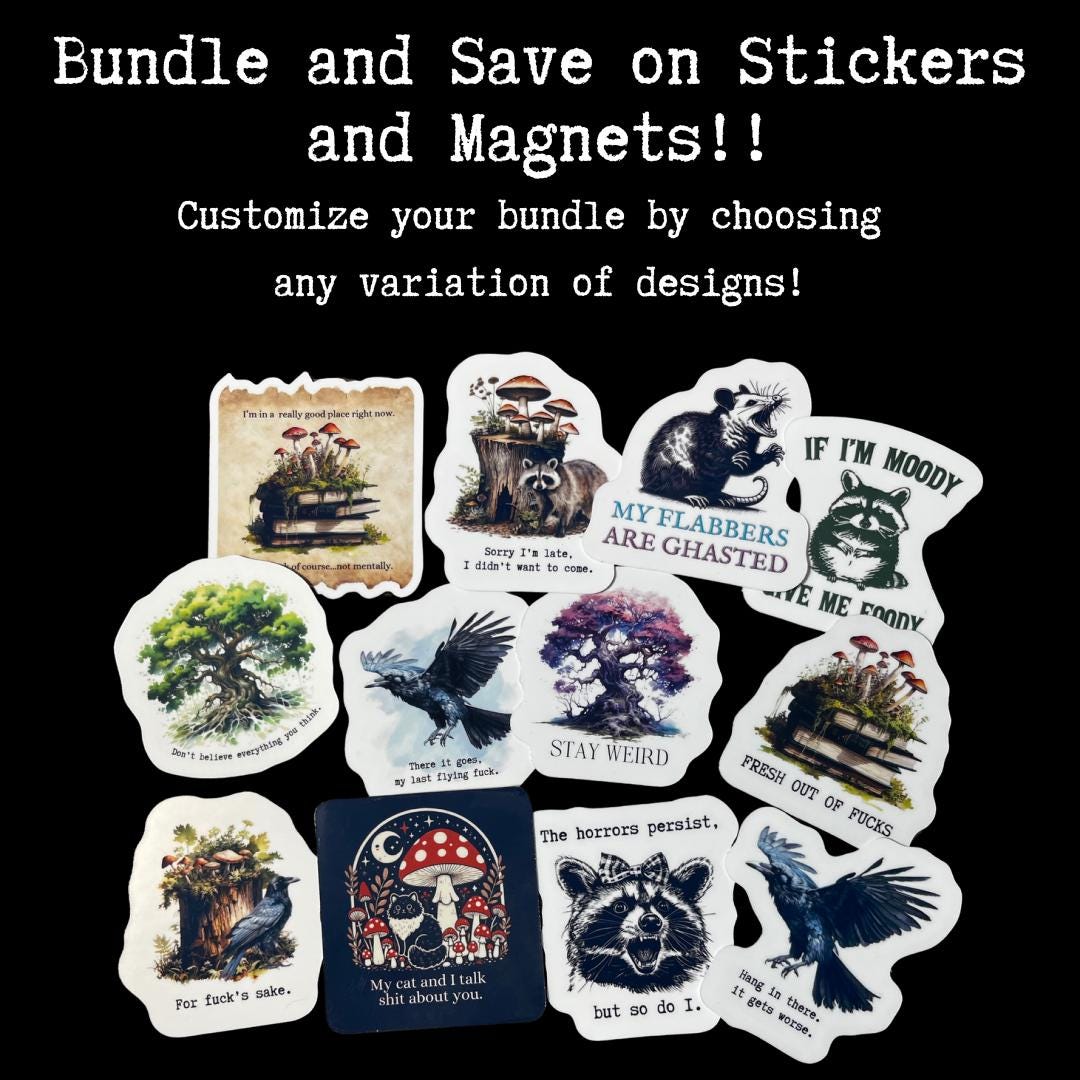 There it goes, my last flying fuck, Funny Stickers, Fridge Magnet, Kindle Sticker, Water Bottle Sticker, Laptop Sticker, Raven