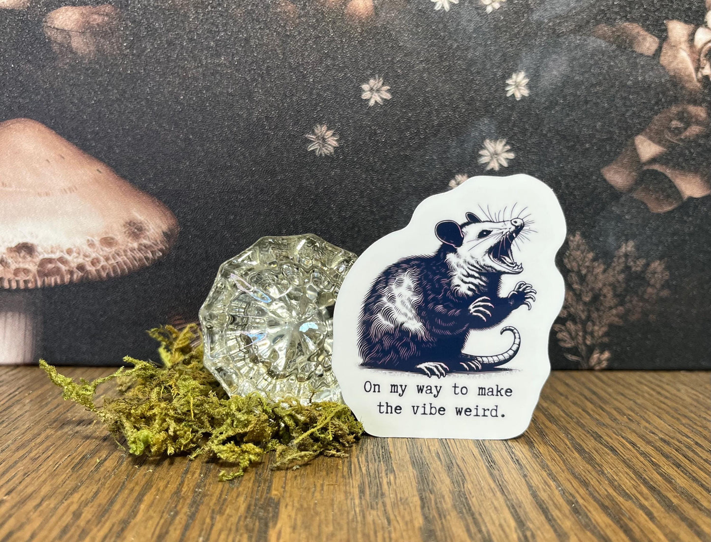 On my way to make the vibe weird, Possum Sticker, Fridge Magnet, e-reader Kindle Sticker, Water Bottle Sticker, Laptop Sticker