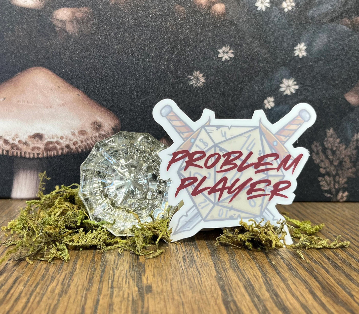 Problem Player Sticker, Magnet, e-reader Kindle Sticker, Water Bottle Sticker, Laptop Sticker, Dungeons & Dragons, DnD