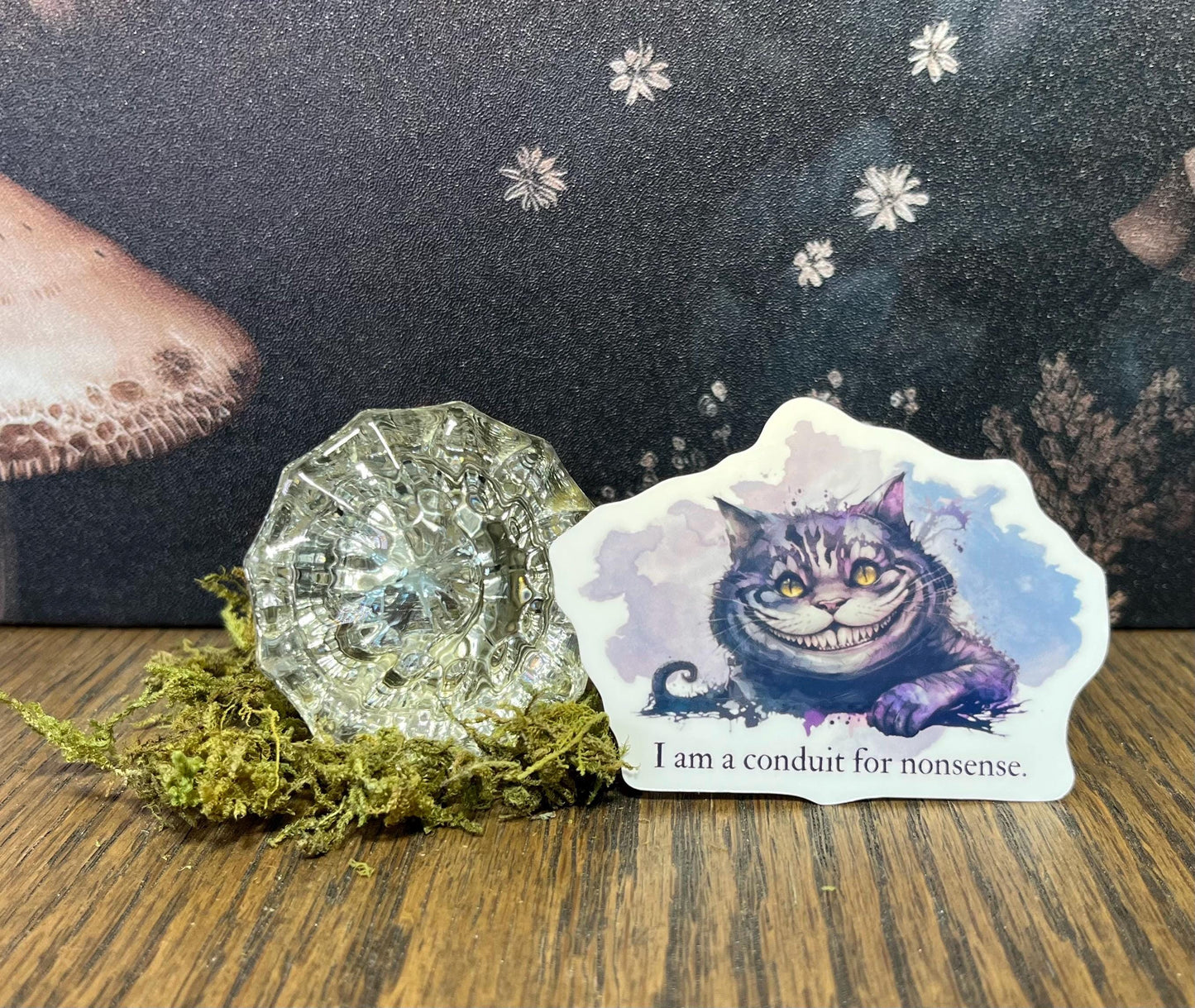 I am a conduit for nonsense, Cat, Sticker, Fridge Magnet, e-reader, Kindle Sticker, Water Bottle Sticker, Laptop Sticker