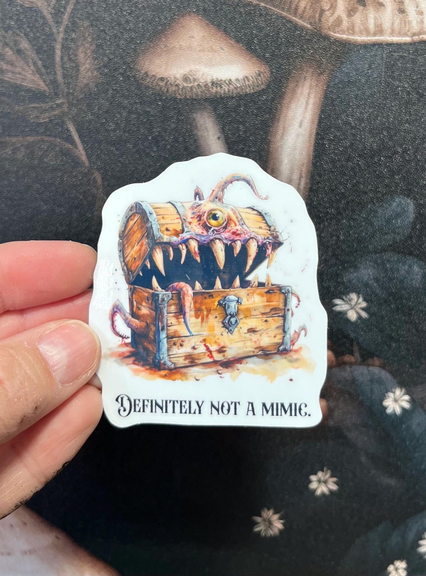 Definitely not a Mimic, Mimic Chest Sticker, Magnet, e-reader Kindle Sticker, Water Bottle Sticker, Laptop Sticker