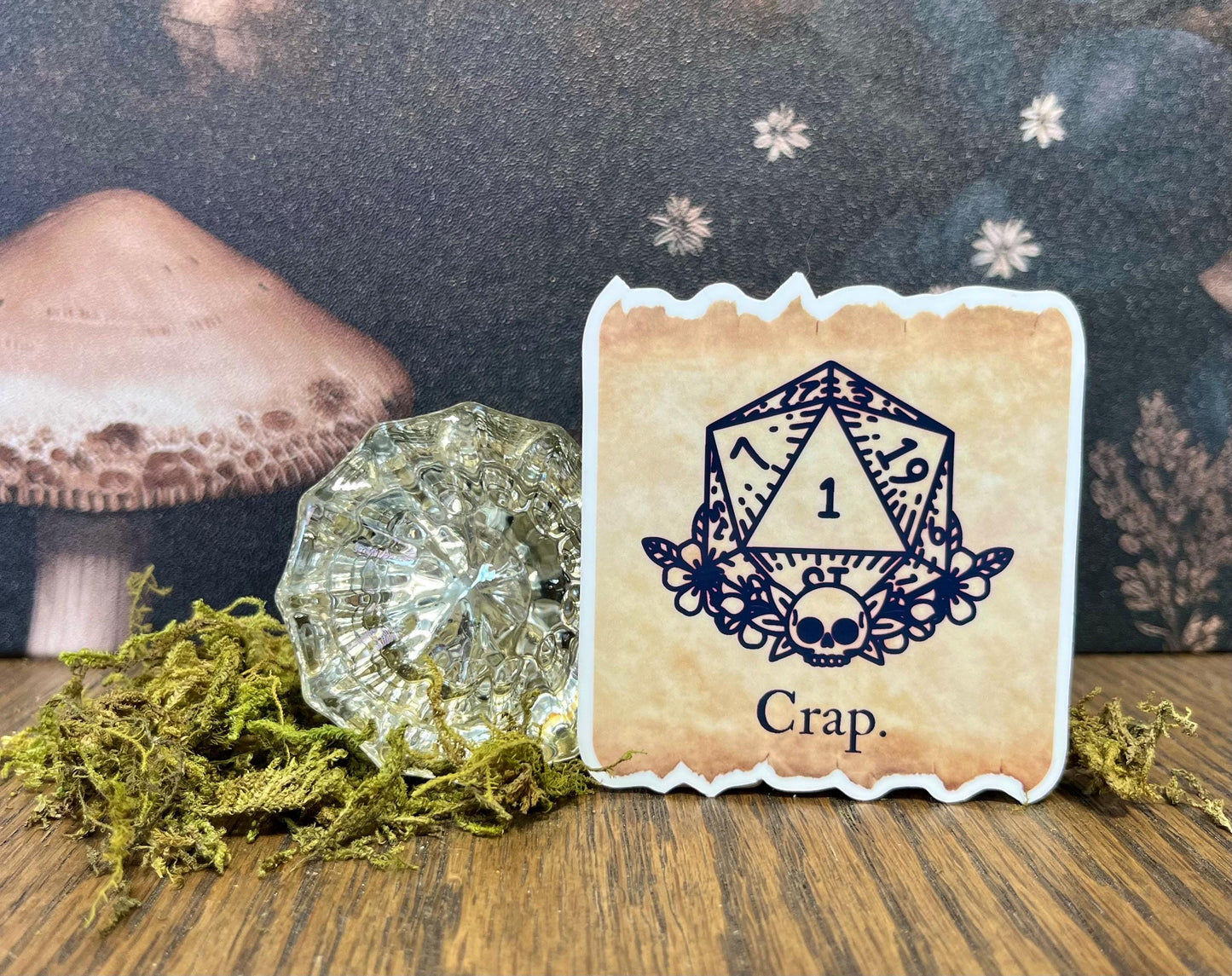 Crap, Nat 1 Sticker, Magnet, e-reader Kindle Sticker, Water Bottle Sticker, Dungeons & Dragons, DnD gift, Dnd humour, Nat1, D20