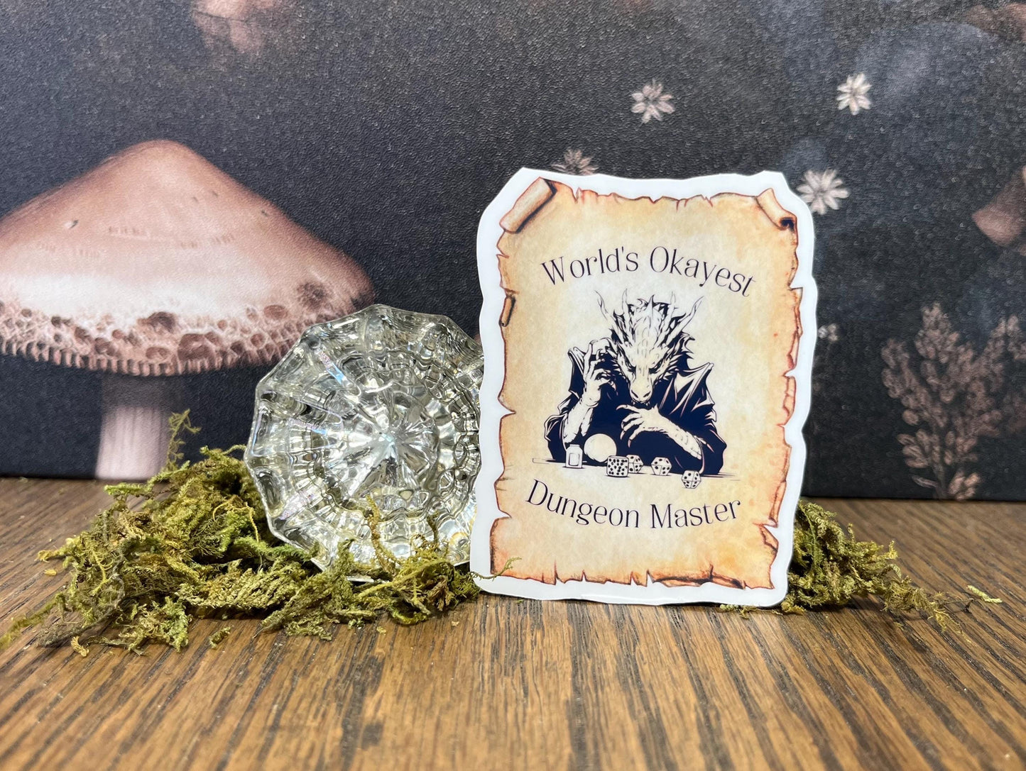 World's Okayest Dungeon Master, Sticker, Magnet, e-reader Kindle Sticker, Water Bottle Sticker, Dungeons & Dragons, DnD gift, DM gift