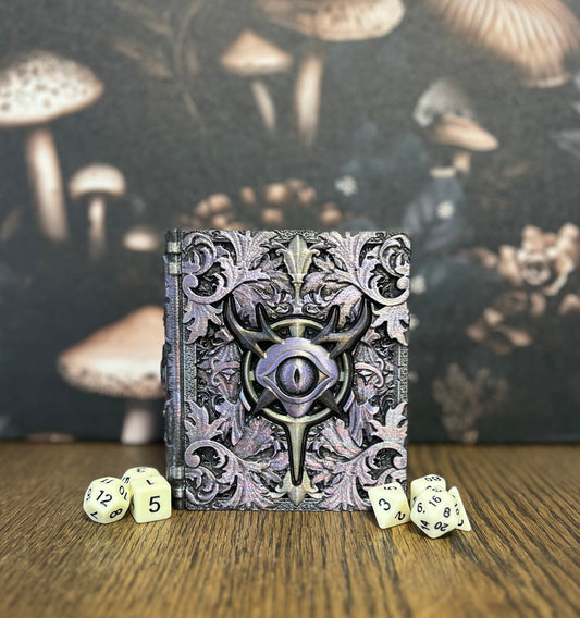 Warlock Dice Tome, Dice Tray, Miniature Storage, Roleplaying Games, DnD, Keepsake Storage Box, Jewellery Box, Custom Gift
