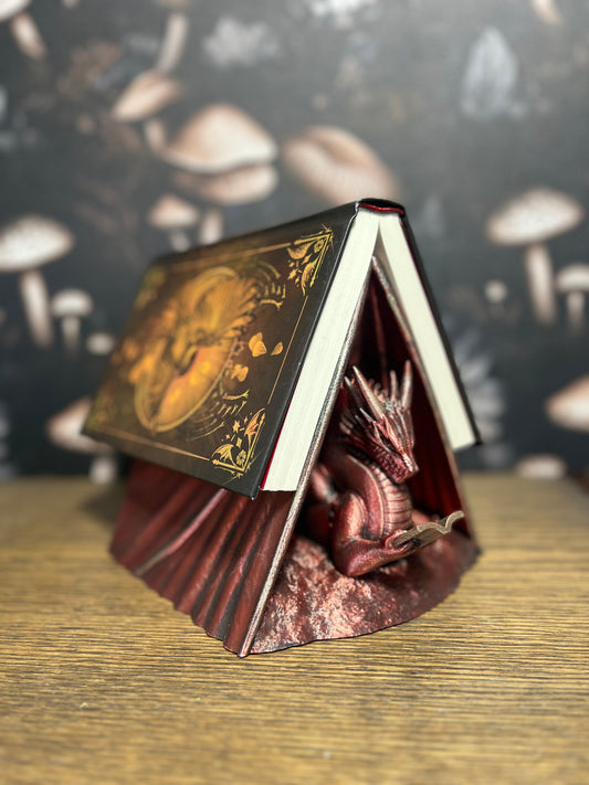 Hand Painted Bookwyrm Page Holder, Book Display, Dragon Lover, Fantasy Reader, Book Accessory, Bookish Gift