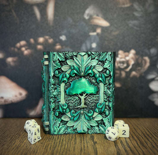 Nature Magic Dice Tome, Dice Tray, Miniature Storage, Roleplaying Games, DnD, Keepsake Storage Box, Jewellery Box, Custom Gift (Copy)