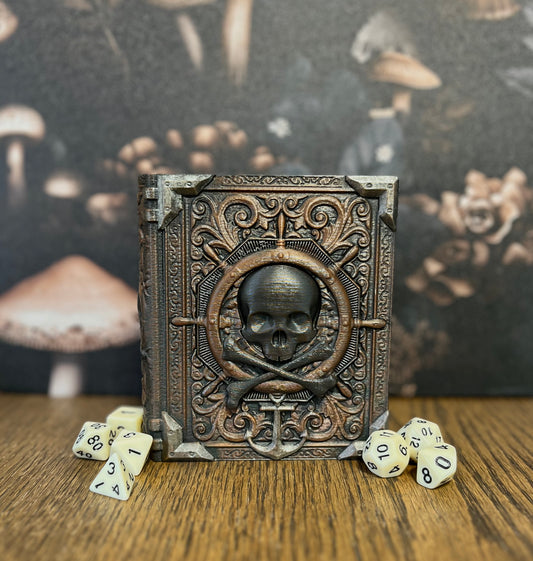 Pirate Dice Tome, Dice Tray, Miniature Storage, Roleplaying Games, DnD, Keepsake Storage Box, Jewellery Box, Custom Gift