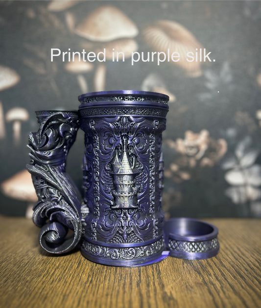 Wizard Tower Tankard & Dice Tower, Can Holder, Dice Storage, Dice Vault