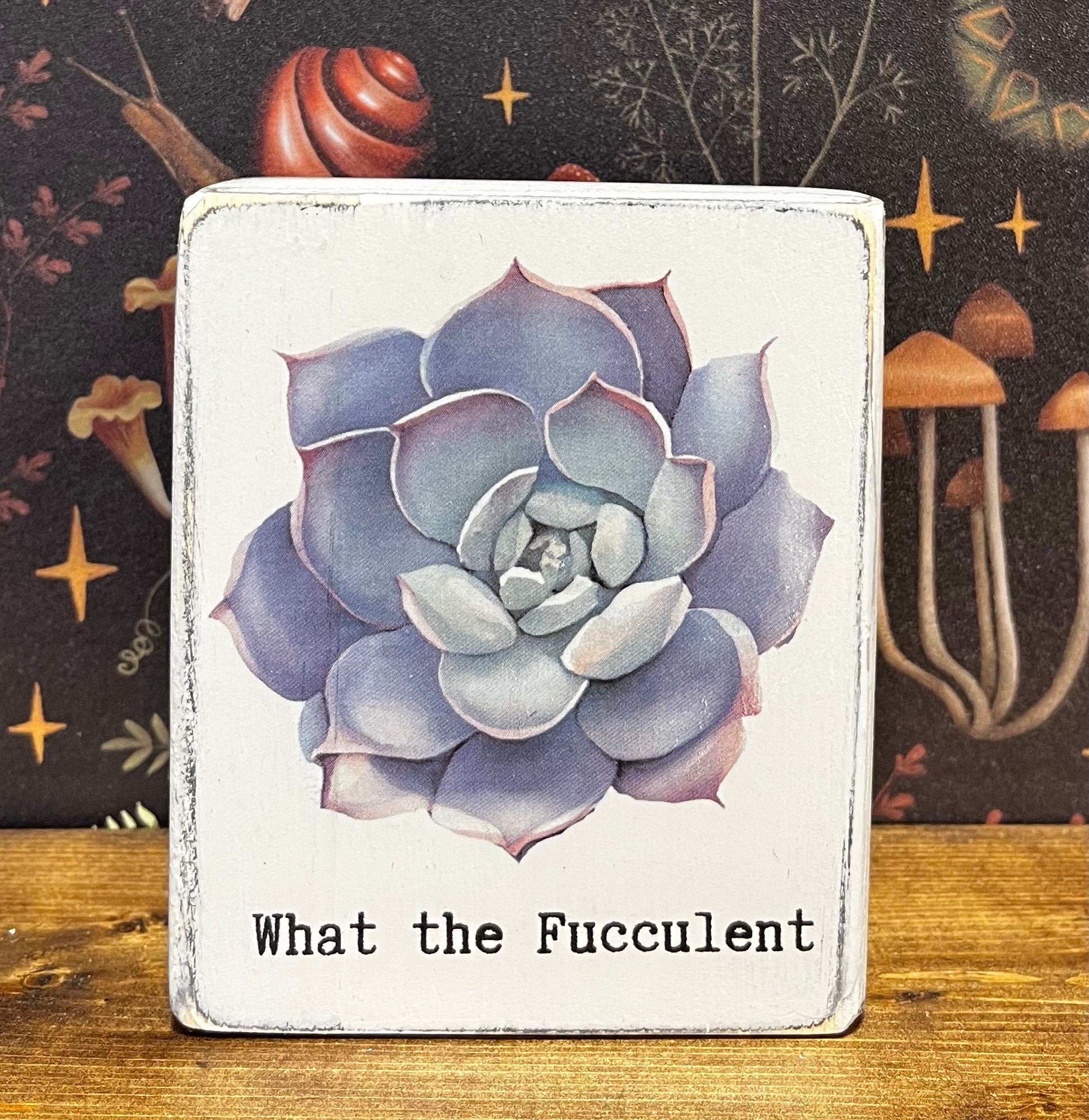 What the Fucculent Decorative Block, Funny Signs, Plant Lovers