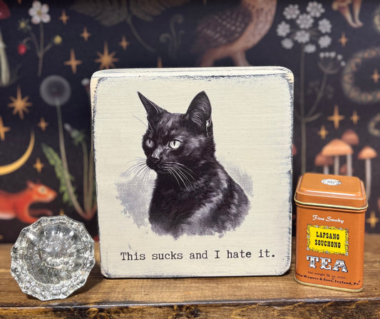 This sucks and I hate it Decorative Block, Funny Signs, Funny Gifts