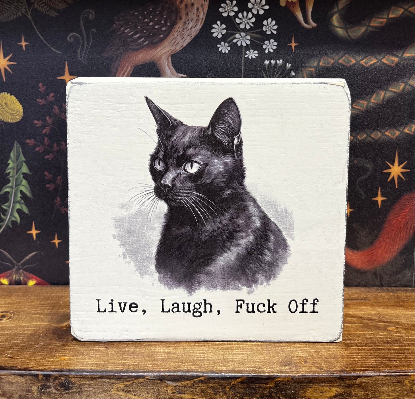 Live, Laugh, Fuck Off Decorative Block, Funny Sign, Funny Gift