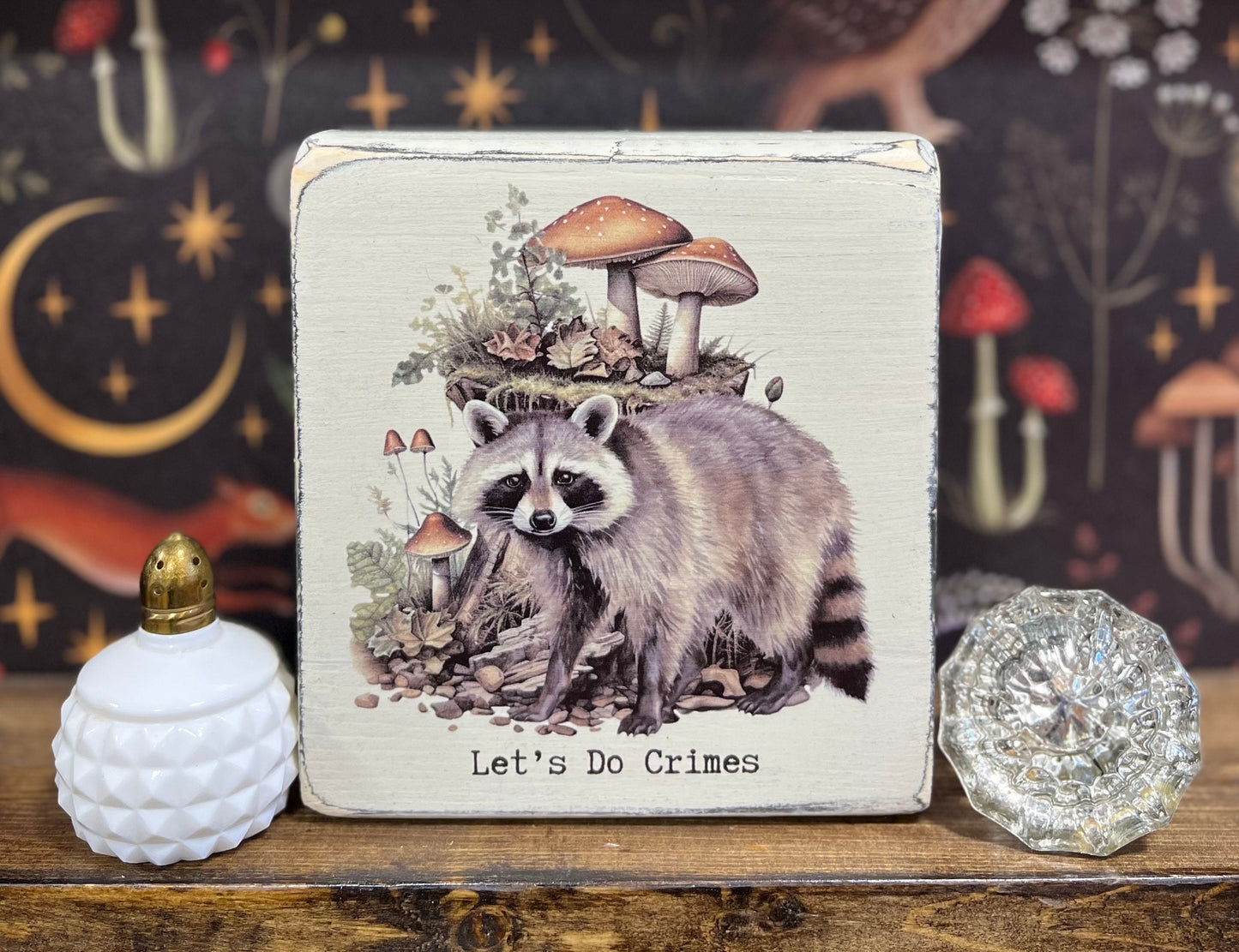 Let’s Do Crimes Decorative Block, Funny Signs, Funny Gifts