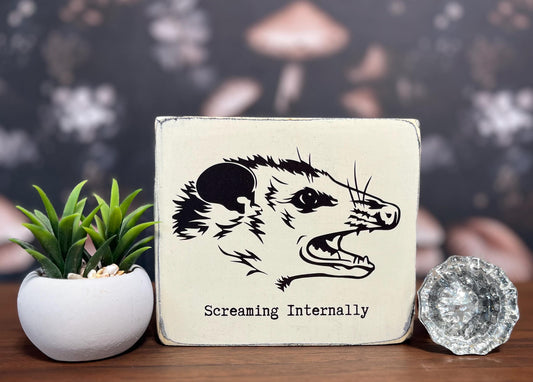 Screaming Internally Decorative Block, Funny Signs, Funny Gifts