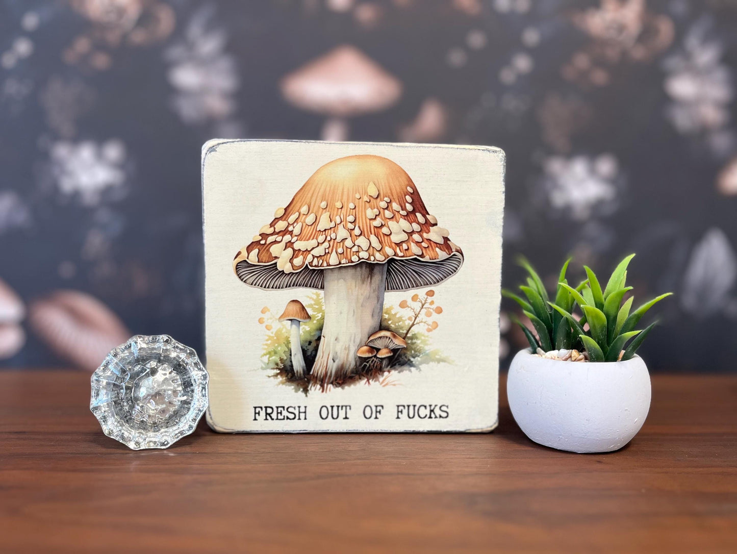 Fresh out of Fucks Decorative Block, Funny Signs, Funny Gifts