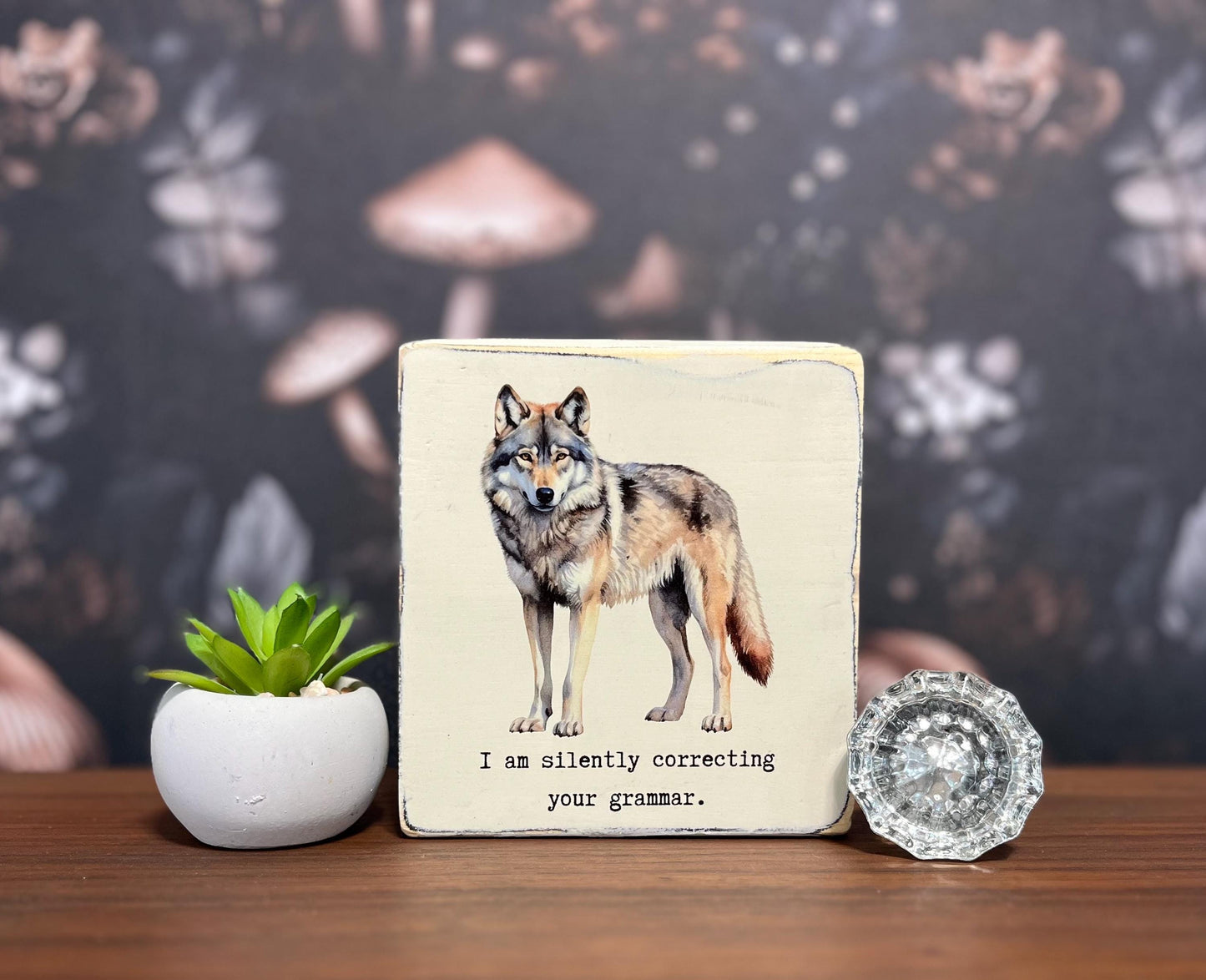 I am Silently Correcting Your Grammar Decorative Block, Funny Signs, Funny Gift