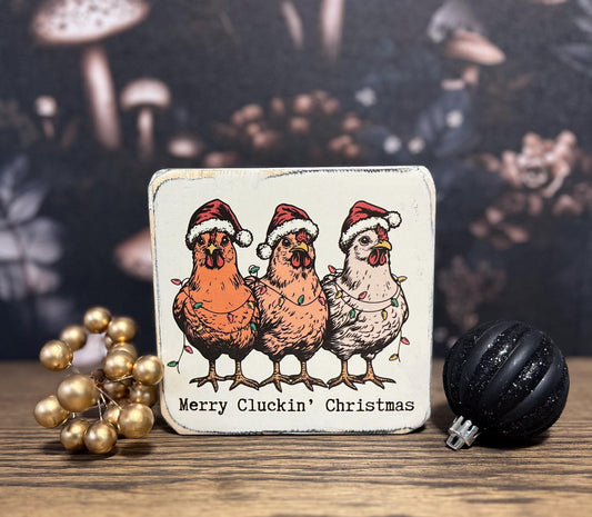 Merry Cluckin’ Christmas, Chicken Christmas Sign, Funny Christmas, Chicken Lover