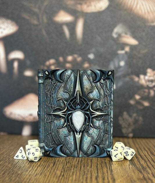 Hand Painted Nightweaver Dice Tome, Dice Rolling Tray, Minifigure Storage for Roleplaying Games, DnD and Magic Card Storage, Custom Gift