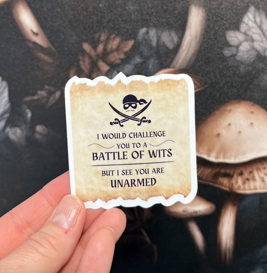 I would challenge you to a battle of wits, Princess Bride Stickers, Magnets, Princess Bride movie gift, Kindle Sticker, Water Bottle Sticker