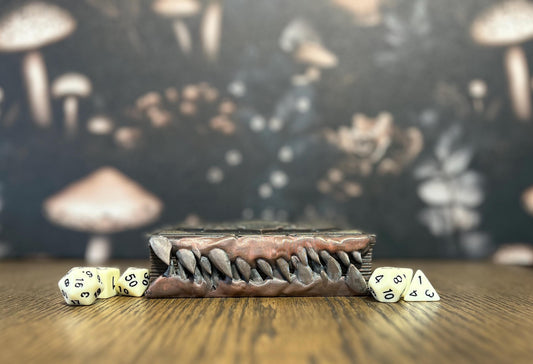 Hand Painted Mimic Dice Tome, Dice Tray, Miniature Storage, Roleplaying Games, DnD, Keepsake Storage Box, Jewellery Box, Custom Gift