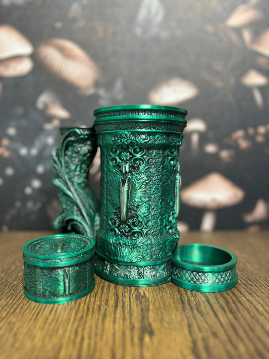 Hand Painted Ranger Tankard & Dice Vault, Dice Storage, Can Holder, RPG Game night