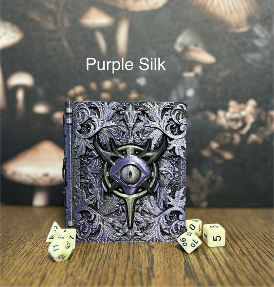 Hand Painted Warlock Dice Tome, Dice Tray, Miniature Storage, Roleplaying Games, DnD, Keepsake Storage Box, Jewellery Box, Custom Gift