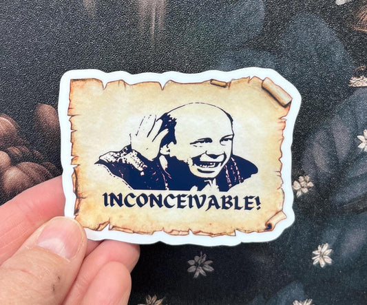 Inconceivable, Vizzini, Princess Bride Stickers, Magnets, 80's Movies, Princess Bride movie gift, Kindle Sticker, Water Bottle Sticker