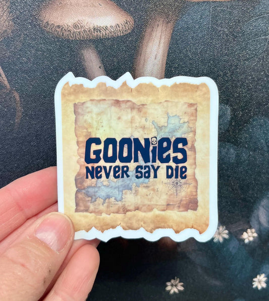 Goonies Never Say Die, Goonies Stickers Magnet, e-reader Kindle Sticker, Water Bottle Sticker, Laptop Sticker,