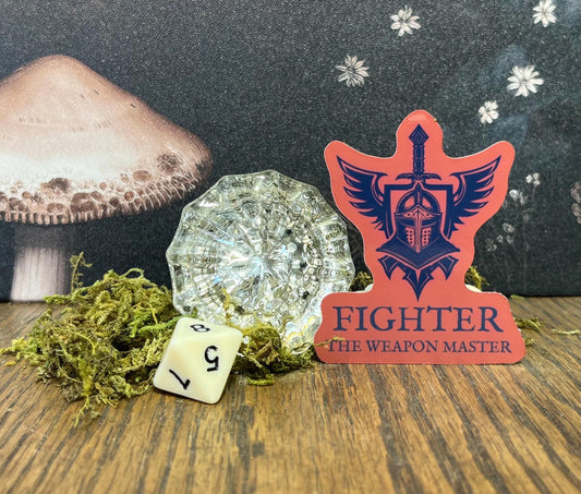 Fighter Class Sticker, Magnet, e-reader Kindle Sticker, Water Bottle Sticker, Dungeons & Dragons, DnD gift, Dnd classes