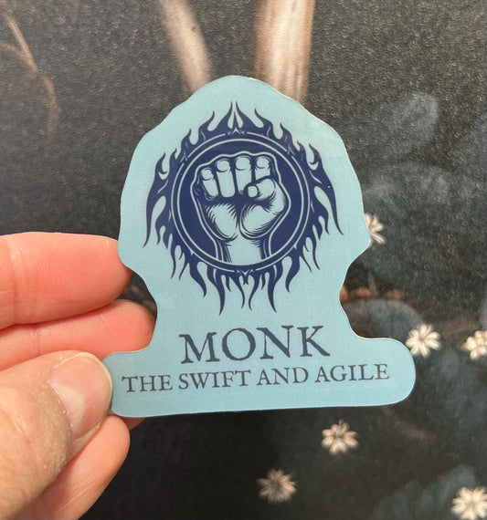 Monk Class Sticker, Magnet, e-reader Kindle Sticker, Water Bottle Sticker, Dungeons & Dragons, DnD gift, Dnd classes