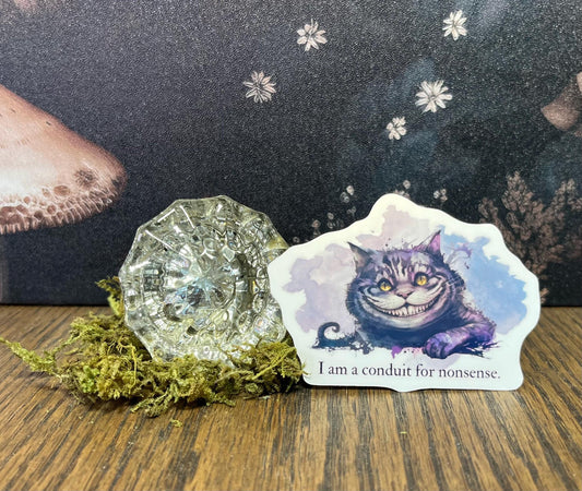 I am a conduit for nonsense, Cat, Sticker, Fridge Magnet, e-reader, Kindle Sticker, Water Bottle Sticker, Laptop Sticker